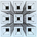 Optik illüzyon geometrik küpler çizimi