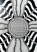 Zentangle Mandala Drawing — Black & White Handmade Art