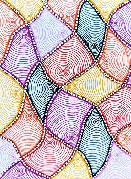 Colorful Zentangle Pattern Art Print — Printable Geometric Wall Decor | Digital Download