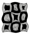Nine squares geometric doodle art print - original drawing