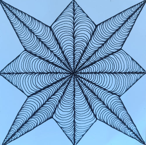 8-Pointed Star Zentangle Art Print — Printable Geometric Wall Decor | Digital Download