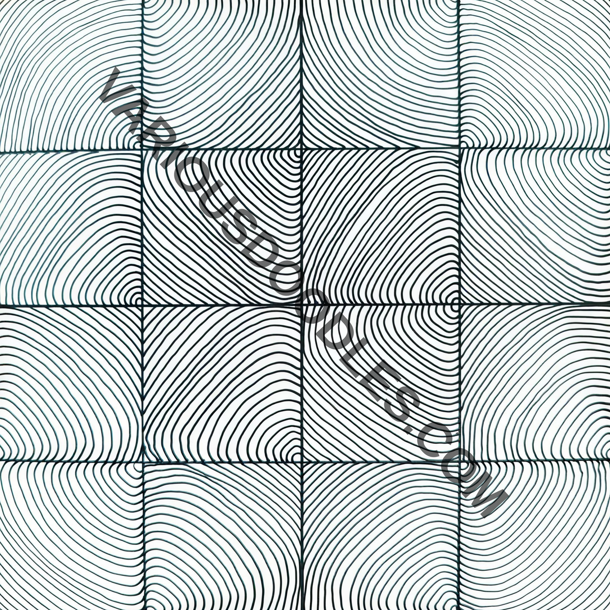 Black and white flowing curves zentangle drawing by Various Doodles