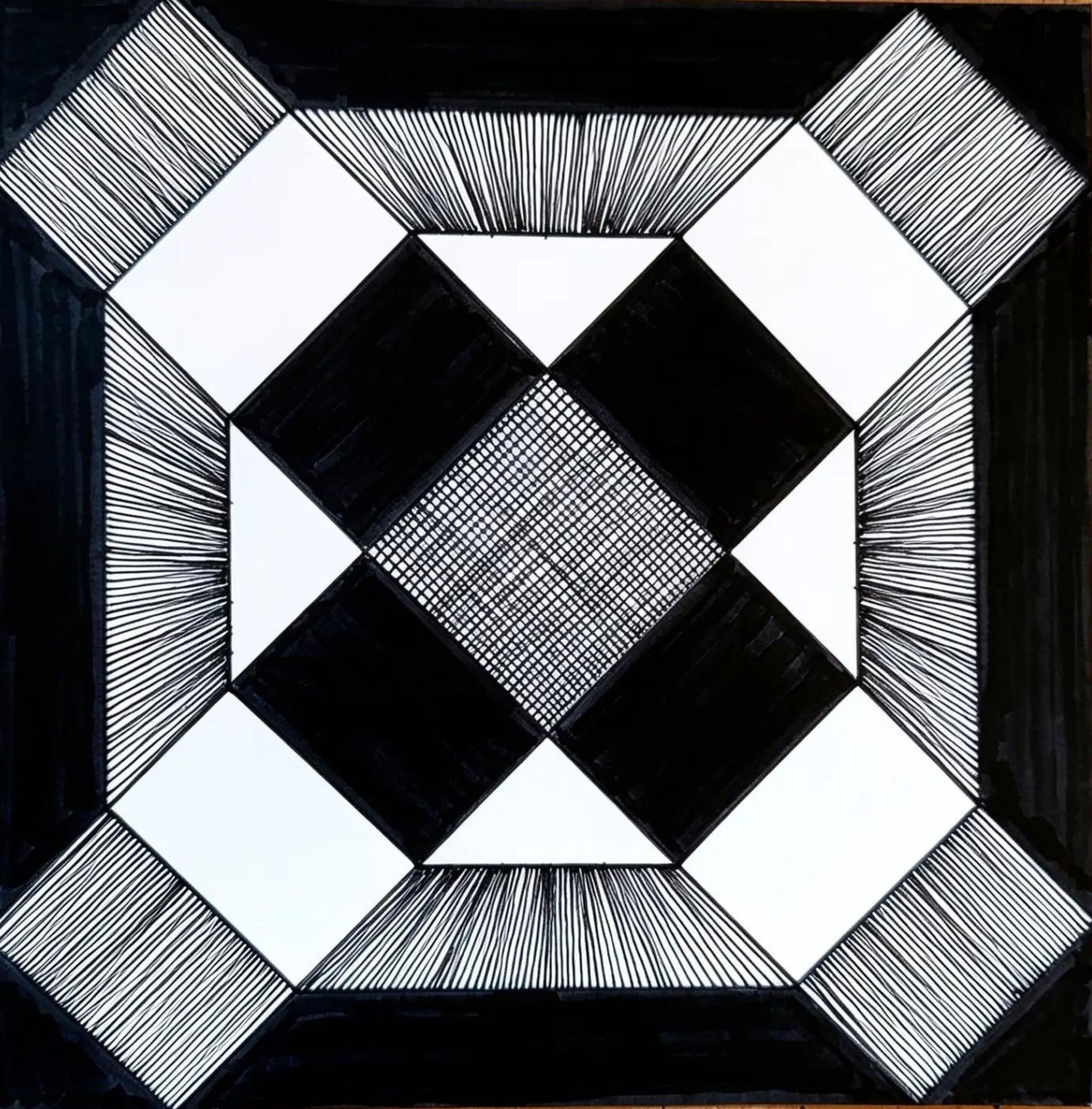 Geometric String Art Pattern — Printable Black & White Wall Art | Digital Download