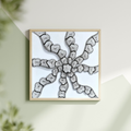 Pinwheel Zentangle Art Print — Printable Black & White Geometric Wall Decor | Digital Download