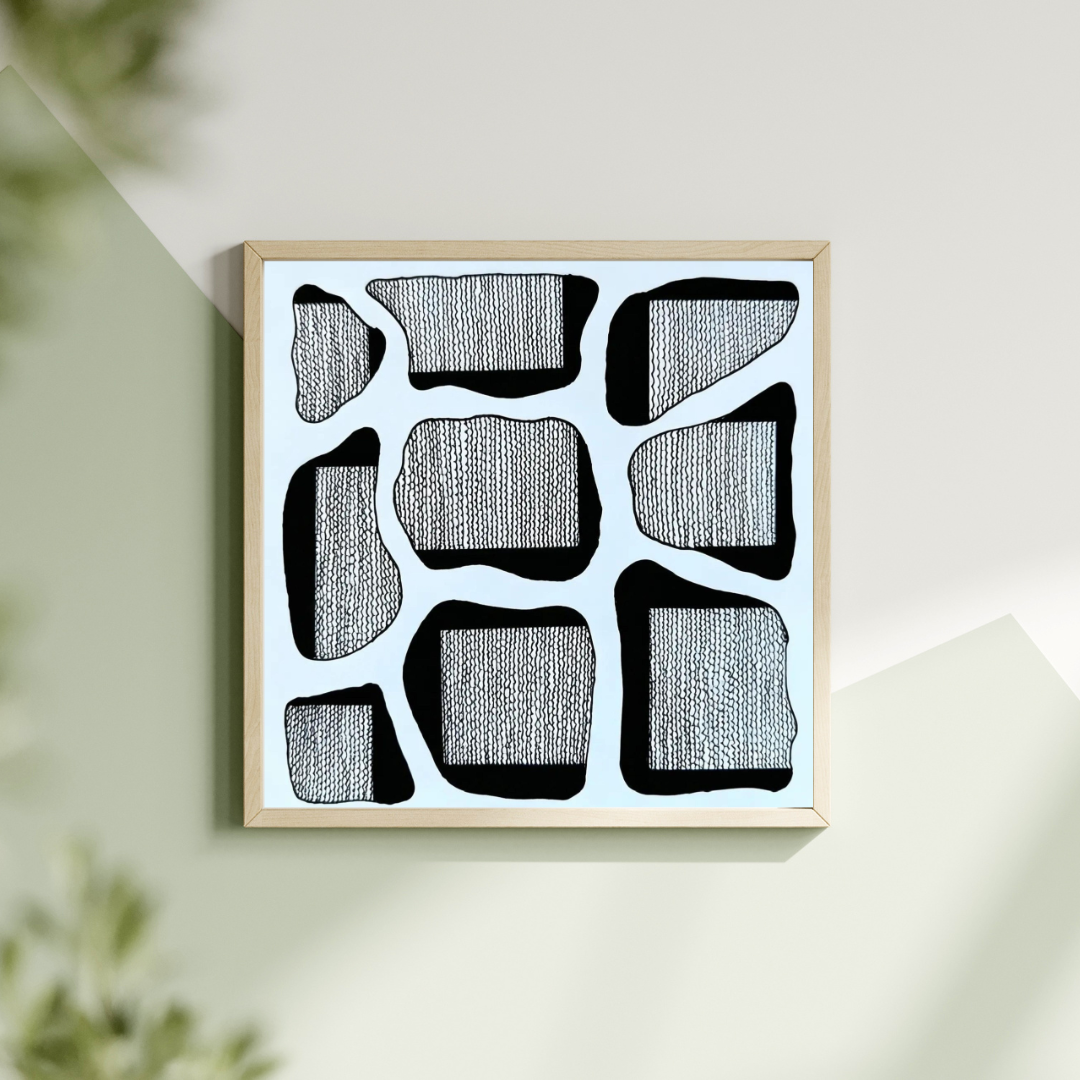 Textured Stones Abstract Art Print — Printable Minimalist Wall Decor | Digital Download