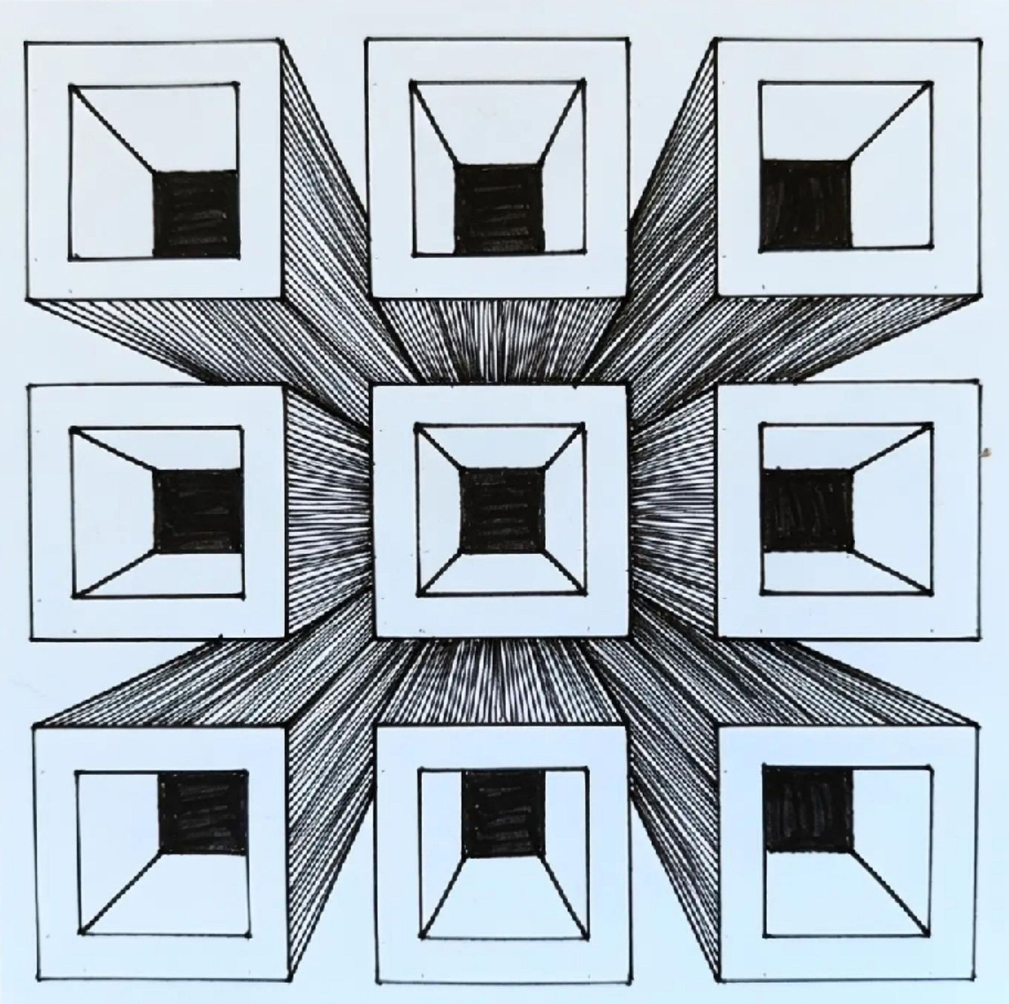 Optical Illusion Wall Art Print — Printable Geometric Drawing | Digital Download