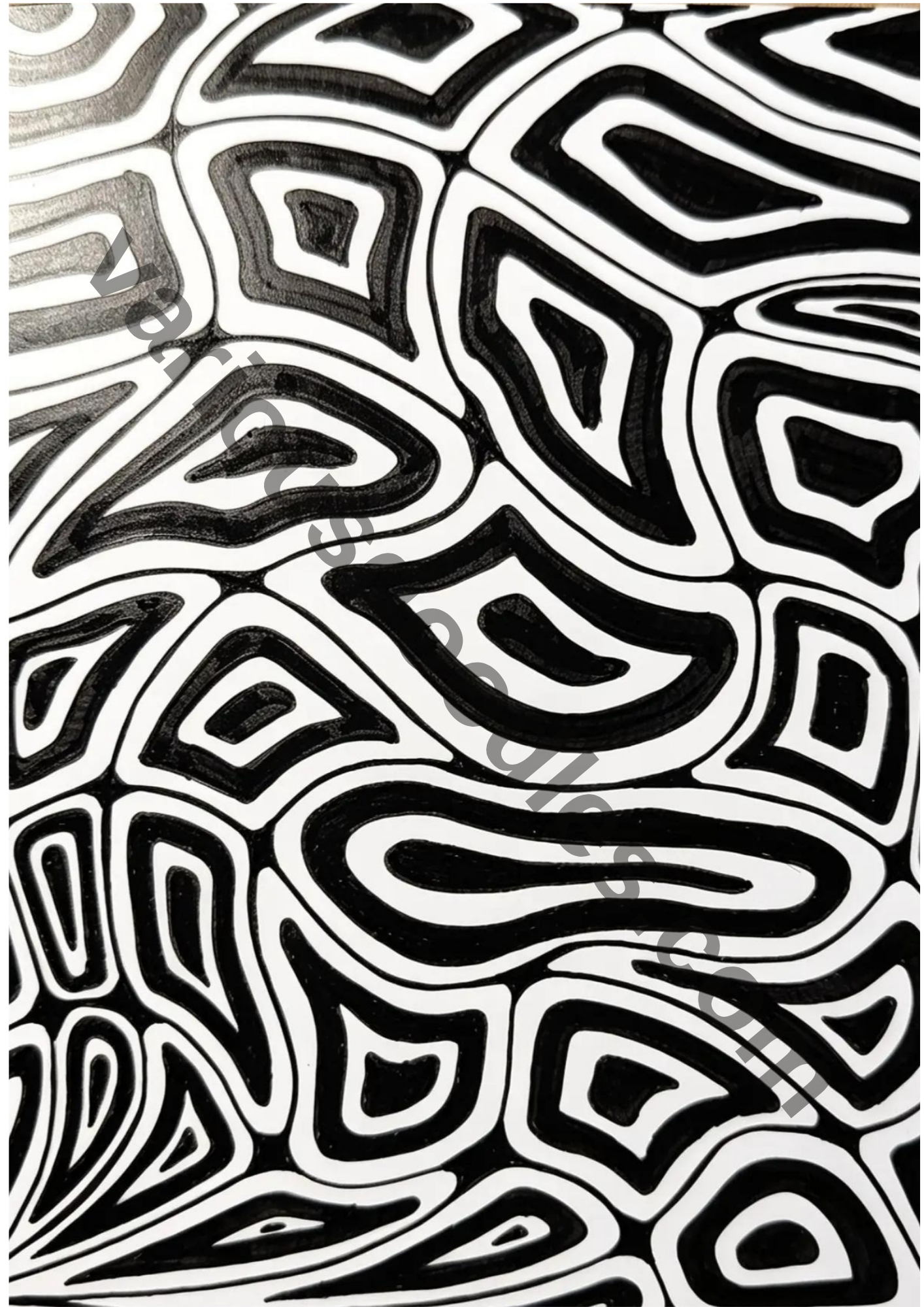 Black and white abstract geometric wall art print by variousdoodles.com — printable digital download