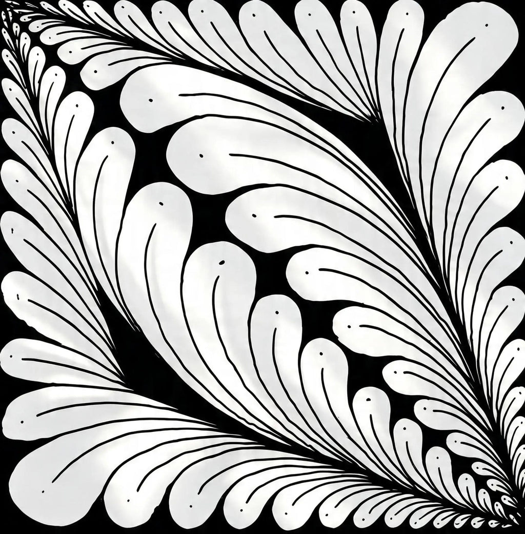 Feather zentangle art print black and white geometric printable wall art digital download